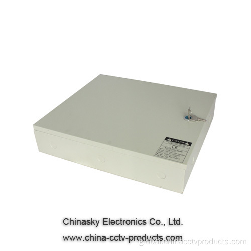 CCTV Power Supply Box 12VDC 10A 9 Channel Backup CCTV Power Supply Supplier